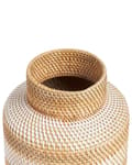 Pikkukuva 5 / 6: Koristemaljakko beige/valkoinen rottinki punos 36 cm luonnollinen tyyli
