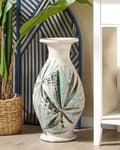 Pikkukuva 2 / 6: Koristemaljakko luonnonvalkoinen terrakotta kuivakukille mosaiikkikuvio luonnollinen tyyli