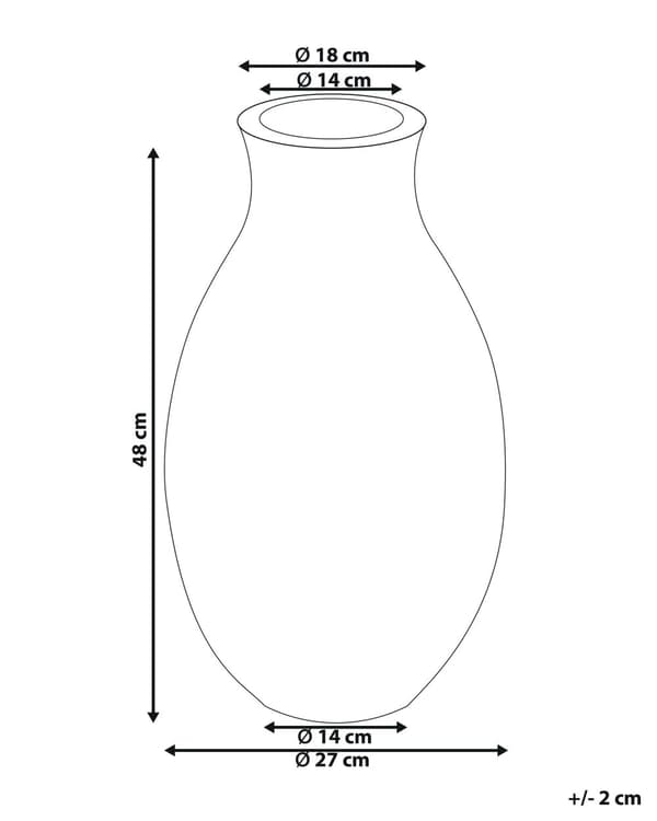 Dekorativ Vase Blå Terracotta Antik Gulvbordsvase til Tørrede Blomster