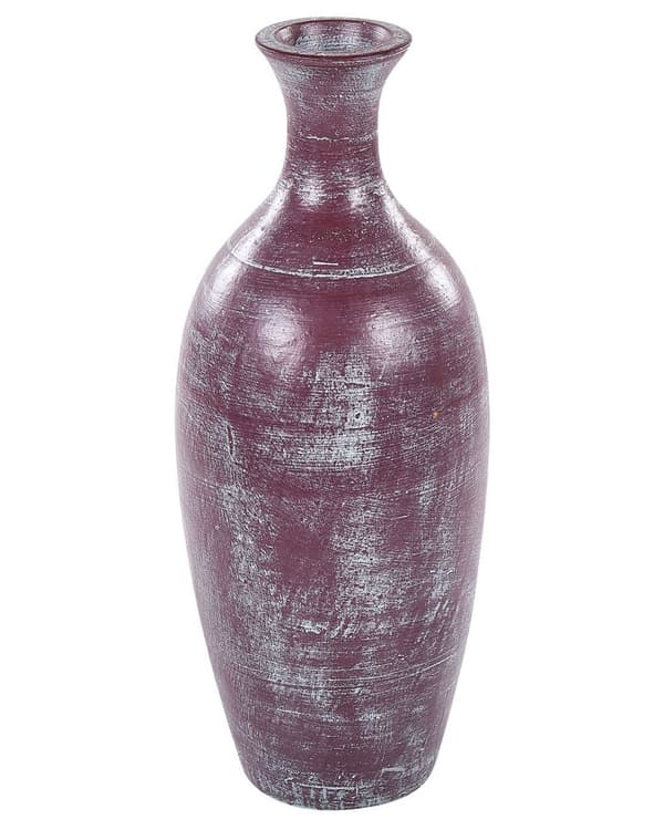 Dekorativ Vase Guld og Grøn Terracotta Antik Distressed Finish Naturlig Stil Tørrede Blomster