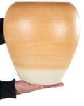 Miniatyrbillede 7 af 9: Vase Orange Beige Terracotta 34 cm Håndlavet Rund Farverig Gulvvase Retro Vintage Design til Stuen Bordpynt Dekoration Blomstervase