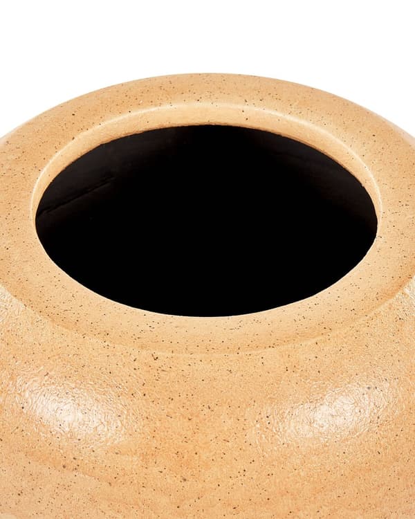 Vase Orange Beige Terracotta 34 cm Håndlavet Rund Farverig Gulvvase Retro Vintage Design til Stuen Bordpynt Dekoration Blomstervase