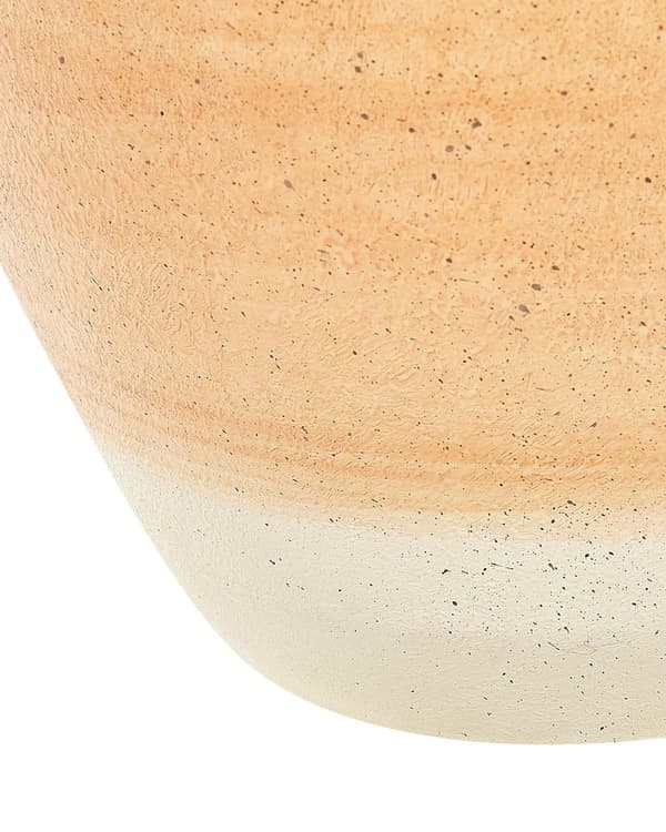 Vase Orange Beige Terracotta 34 cm Håndlavet Rund Farverig Gulvvase Retro Vintage Design til Stuen Bordpynt Dekoration Blomstervase