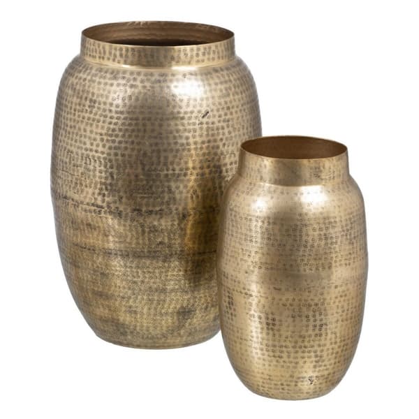 Vase 46 x 46 x 64 cm Gylden Aluminium (2 enheder)