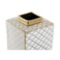 Pikkukuva 2 / 3: Maljakko DKD Home Decor 14,5 x 14,5 x 30 cm Posliini Kullattu Valkoinen
