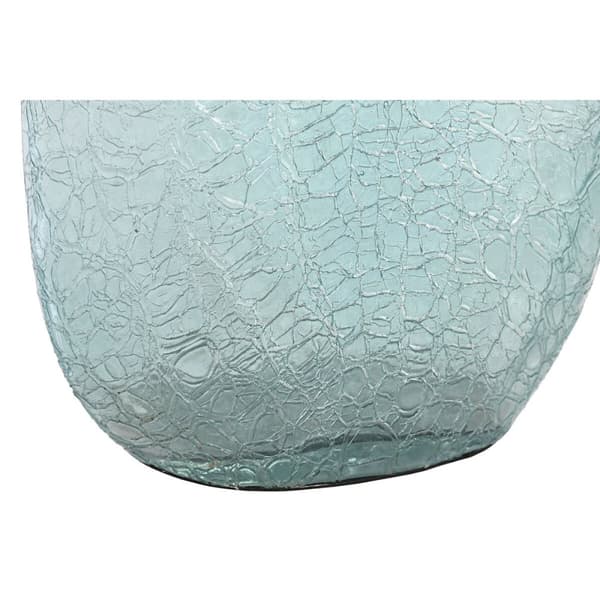 Vase DKD Home Decor Blå Aluminium Krystal Skal Middelhavet 9 x 17 x 43 cm