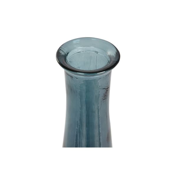 Vase DKD Home Decor 18 x 18 x 80 cm Blå Hærdet glas