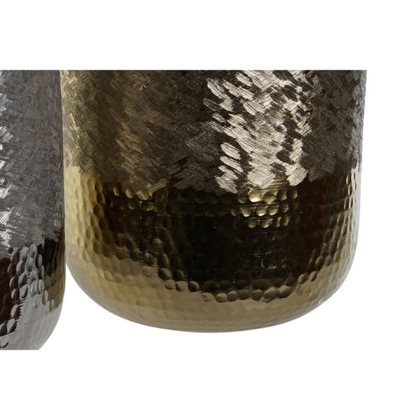Vase DKD Home Decor Gylden Sølvfarvet Aluminium Moderne 22 x 22 x 33 cm (2 enheder)