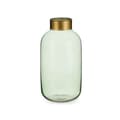 Miniatyrbillede 2 af 3: Vase Grøn Gylden Glas 14,5 x 29,5 x 14,5 cm (6 enheder)