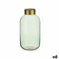 Miniatyrbillede 1 af 3: Vase Grøn Gylden Glas 14,5 x 29,5 x 14,5 cm (6 enheder)