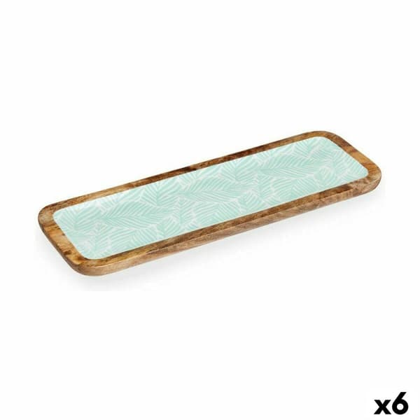 Pöytäkoriste Valkoinen Ruskea Vihreä Kasvien lehtiä 45 x 15 cm (6 osaa)