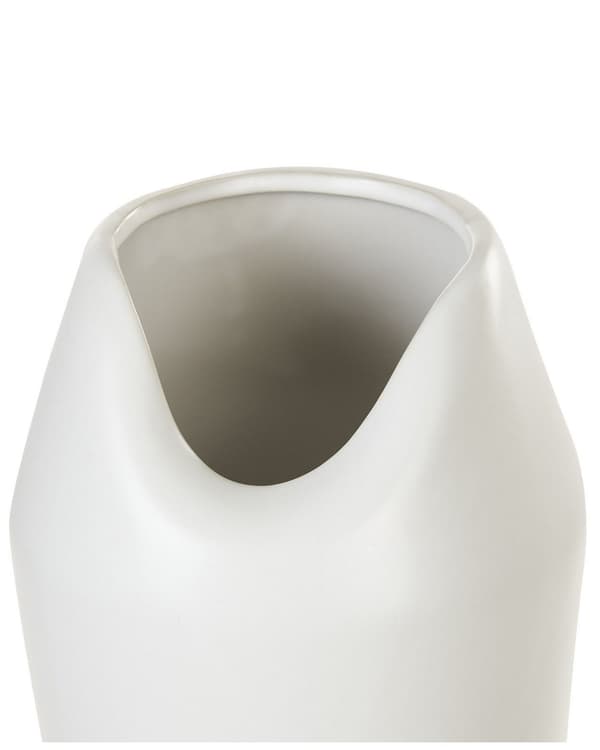 Dekorativ vase Hvit Steintøy 33 cm Glamorøst design Tilbehør Dekorasjon Moderne