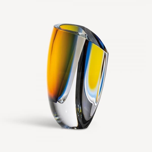 Mirage vase blue/amber H 31 cm - Kosta Boda