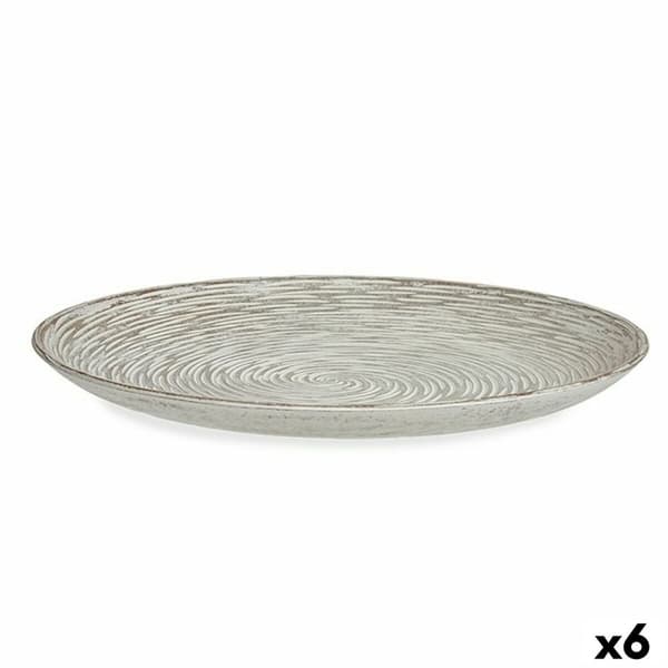 Pöytäkoriste Spiraali Valkoinen Puu MDF 34,5 x 3 x 34,5 cm (6 osaa)