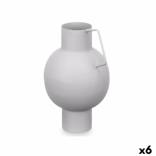 Vase Sfære Grå Stål 15 x 23 x 13 cm (6 enheder)