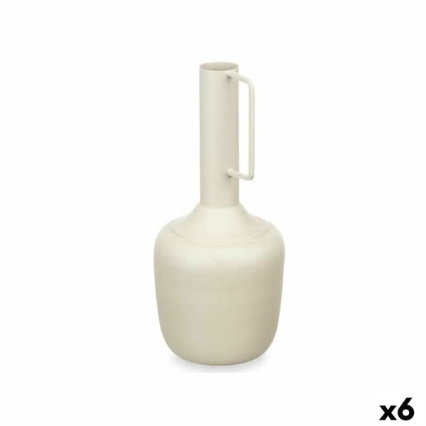 Vase Med håndtag Lys brun Stål 12 x 30 x 12 cm (6 enheder)
