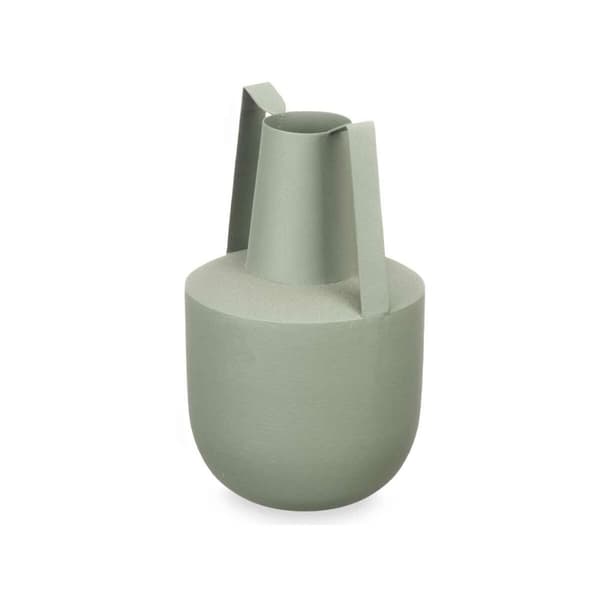 Vase Med håndtag Grøn Stål 14 x 24 x 14 cm (6 enheder)