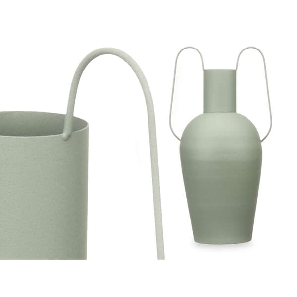 Vase Med håndtag Grøn Stål 24 x 45 x 18 cm (4 enheder)