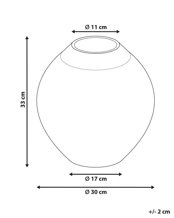 Dekorativ vase Hvit Keramikk 31 cm Bordvase med gullhals