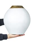 Miniatyrbilde 4 av 6: Dekorativ vase Hvit Keramikk 31 cm Bordvase med gullhals