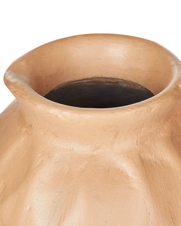 Koristemaljakko beige 46 cm terrakotta käsintehty kahvalla uurna perinteinen