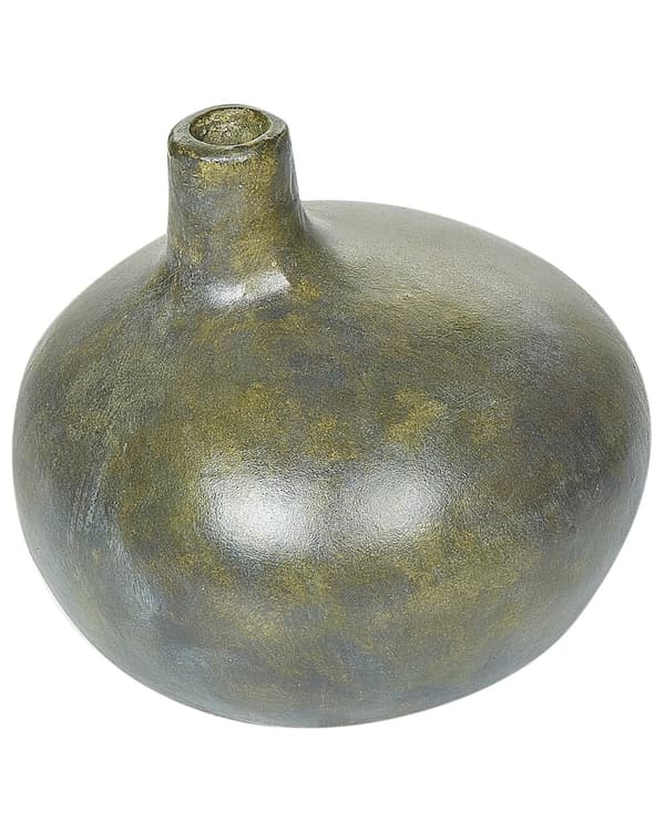 Koristemaljakko harmaa kulta 18 cm terrakotta käsintehty kapea kaula retro perinteinen