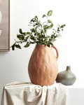 Pikkukuva 2 / 6: Koristemaljakko beige 40 cm terrakotta käsintehty kahvalla pyöreä moderni
