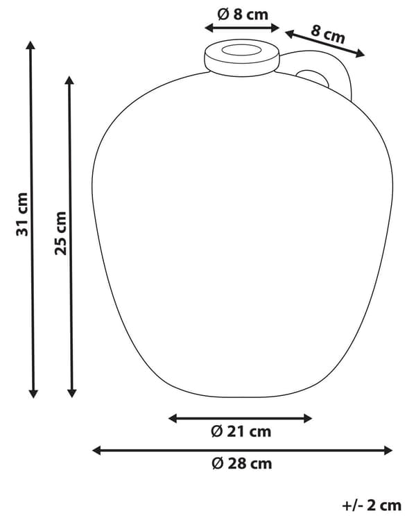 Koristemaljakko valkoinen beige 31 cm terrakotta käsintehty pyöreä kulunut viimeistely kahva perinteinen