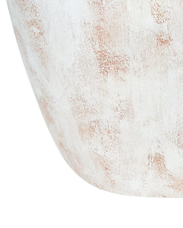 Koristemaljakko valkoinen beige 31 cm terrakotta käsintehty pyöreä kulunut viimeistely kahva perinteinen