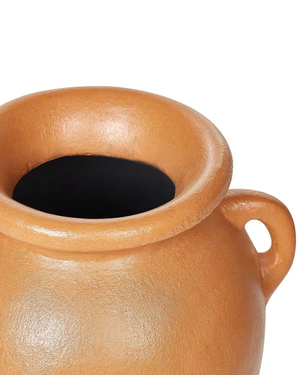 Koristemaljakko oranssi 42 cm terrakotta käsintehty uurna kahvoilla vintage-tyyli