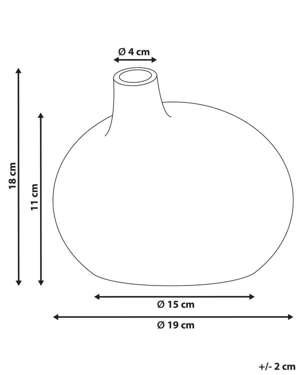 Dekorativ vase i grå og gullfarget terrakotta 18 cm Håndlaget, med tradisjonell design Hjemmeinnredning Stue