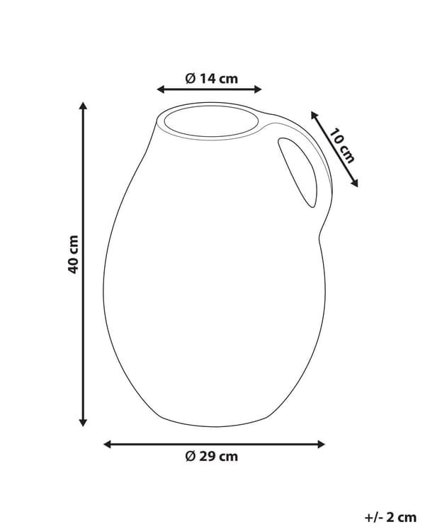 Dekorativ vase Beige Terracotta 40 cm Håndlaget Tradisjonell design Hjemmedekorasjon Stue