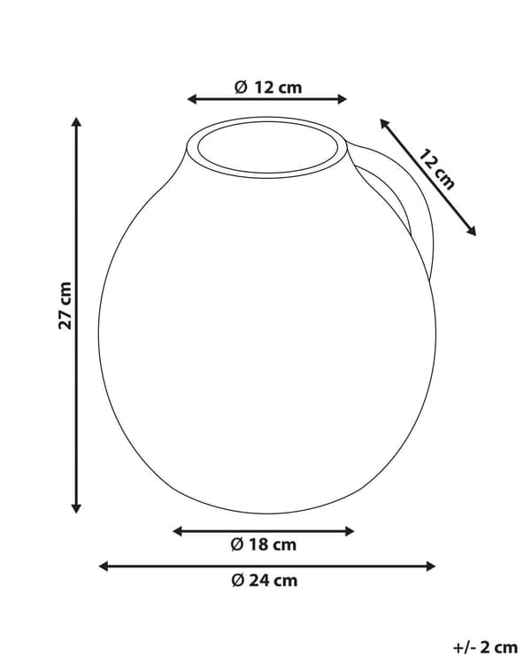 Dekorativ vase Beige Terracotta 27 cm Håndlaget Tradisjonell design Hjemmeinnredning Stue