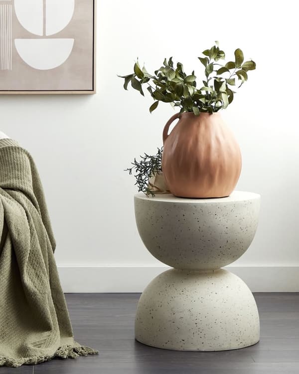 Dekorativ vase Beige Terracotta 27 cm Håndlaget Tradisjonell design Hjemmeinnredning Stue