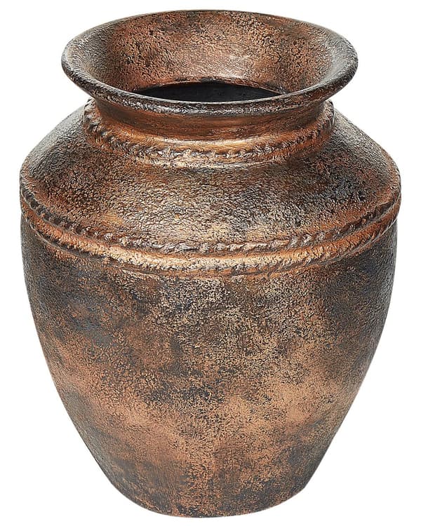 Dekorativ vase i kobberterrakotta med gammel effekt, malt i vintage-look, kanneform