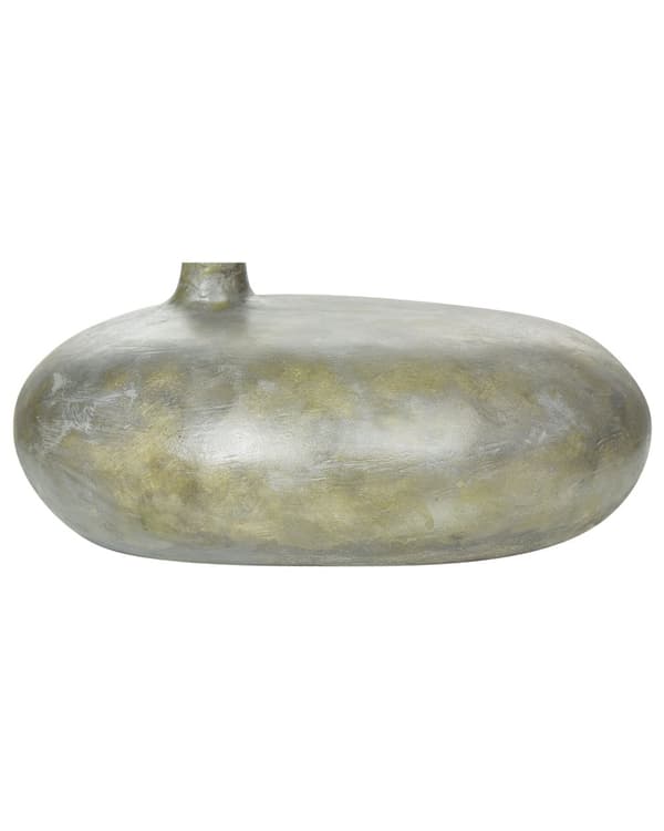 Dekorativ vase grå guld 15 cm terrakotta håndlavet skulptur slidt finish rustik