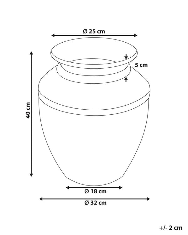 Dekorativ vase kobber 40 cm terrakotta håndlavet slidt finish urne rustik