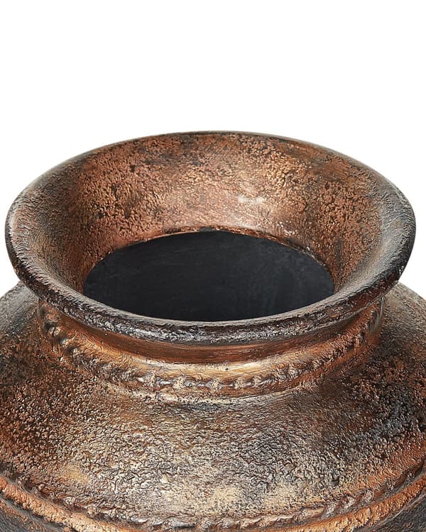 Dekorativ vase kobber 40 cm terrakotta håndlavet slidt finish urne rustik