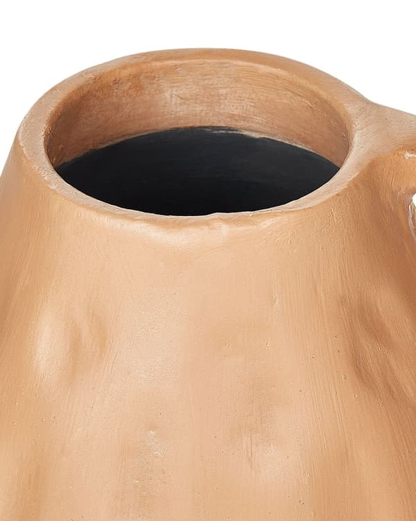 Dekorativ Vas Beige Terrakotta 40 cm Handgjord Traditionell Design Heminredning Vardagsrum
