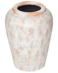 Miniatyrbild 1 av 6: Dekorativ vas Off-White Terracotta Sliten effekt Målad Vintage Look Oval form