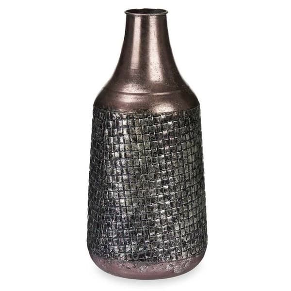 Vase Sølvfarvet Metal 21 x 44 x 21 cm (4 enheder) Med relief