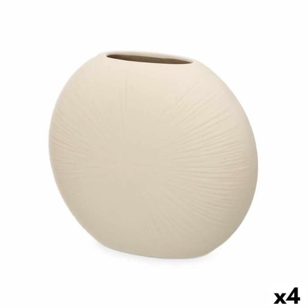 Vas Beige Keramik 29 x 26 x 11 cm (4 antal) Rund