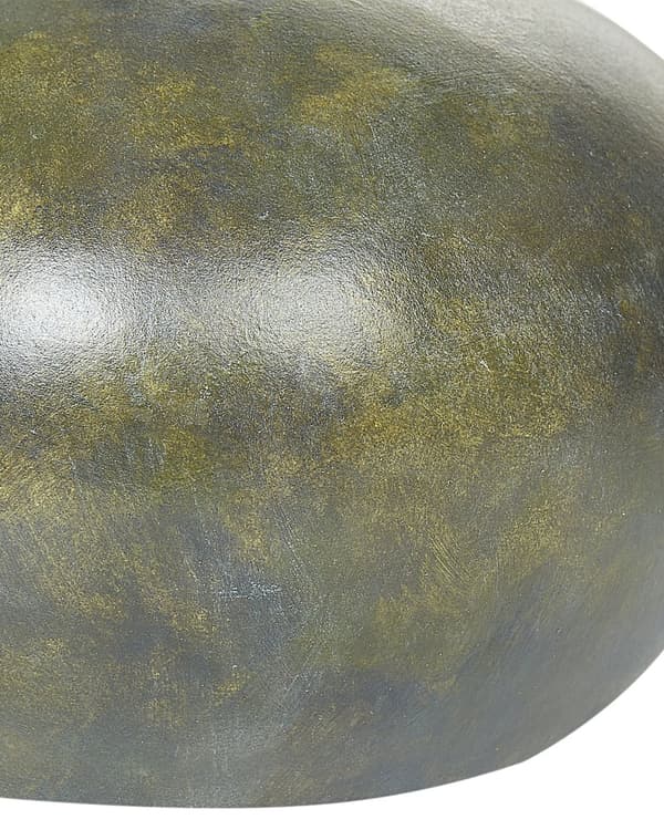 Dekorativ Vas Grå och Guld Terrakotta 18 cm Handgjord Sliten Finish Traditionell Design Heminredning Vardagsrum