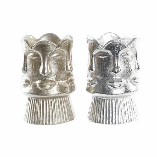 Vas DKD Home Decor Gyllene Ansikte Champagne Silvrig Aluminium Modern 12 x 12 x 17 cm (2 antal)