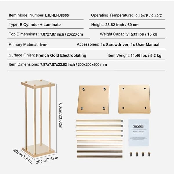 Bryllupsblomsterstand, Guldmetal Finish, Geometrisk Midterstykke Stand, TypeC 4stk 90cm