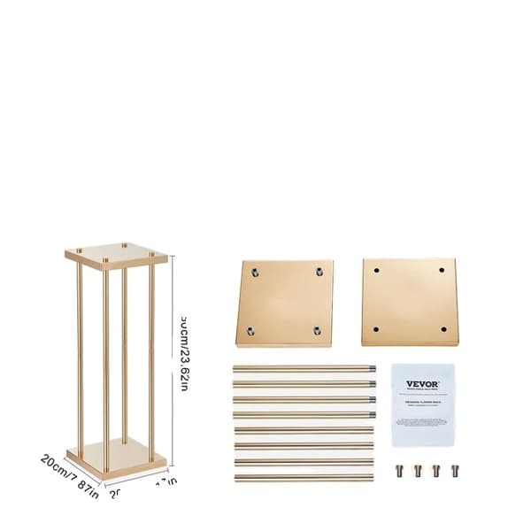 Bryllupsblomsterstand, Guldmetal Finish, Geometrisk Midterstykke Stand, TypeC 4stk 90cm