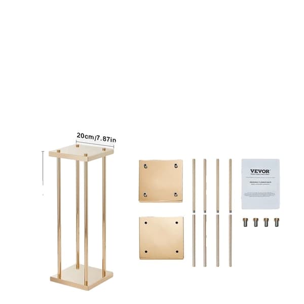 Bryllupsblomsterstand, Guldmetal Finish, Geometrisk Midterstykke Stand, TypeC 4stk 90cm