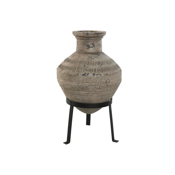 Maljakko Home ESPRIT Musta Beige Metalli Magnesium 28 x 28 x 47 cm