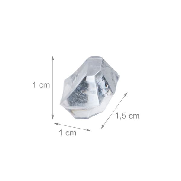 Relaxdays dekorativa diamanter, set 900, bröllopsdekoration, kristaller, plast, 1 x 1,5 x 1 cm, transparent