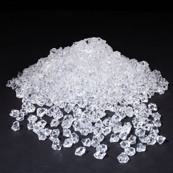 Relaxdays dekorativa diamanter, set 900, bröllopsdekoration, kristaller, plast, 1 x 1,5 x 1 cm, transparent